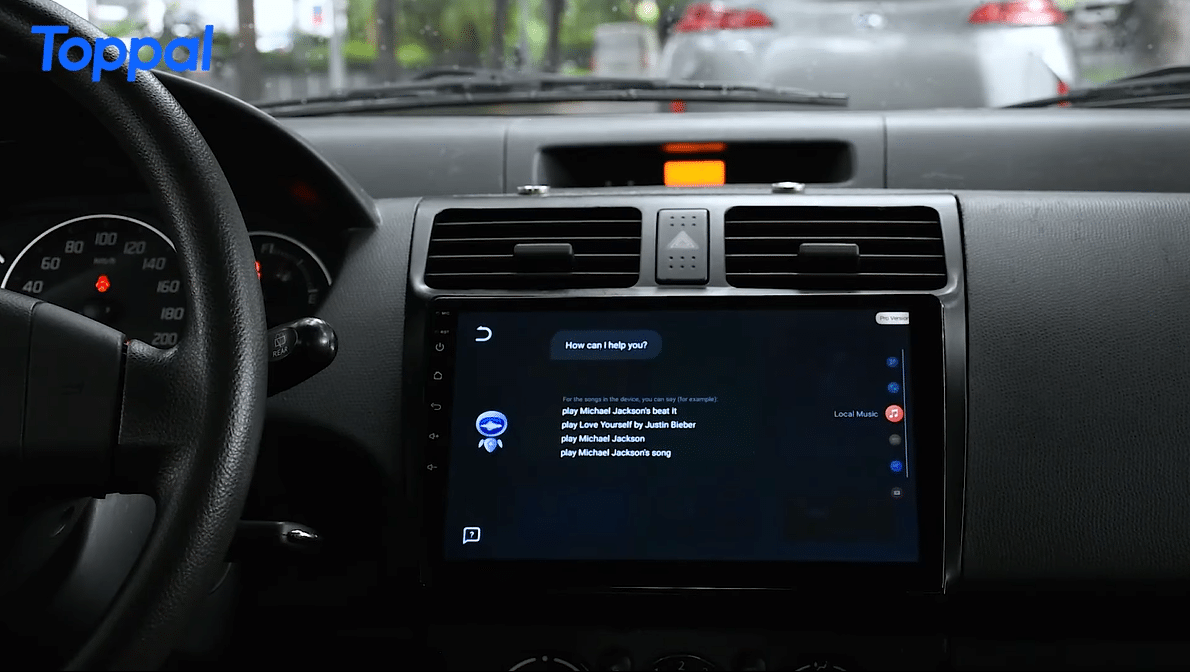 Toppal AI Sprachassistent auf einem Android-Autohauptgerät